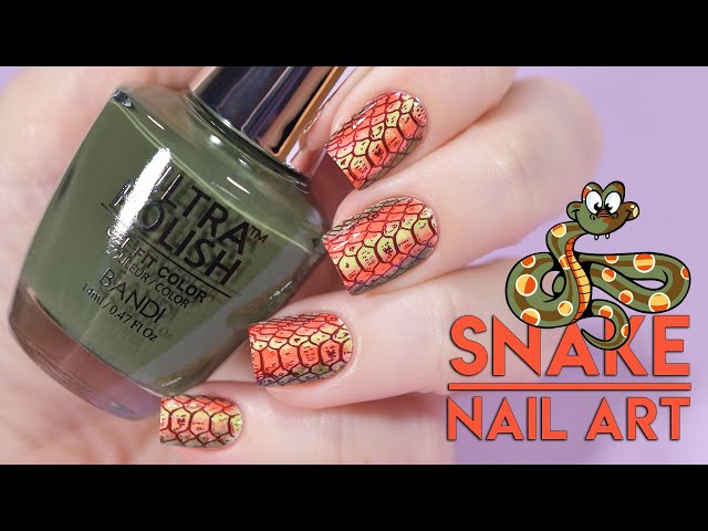 Snake Nail Art - Змеиный принт на ногтях