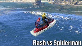 GTA 5 Water Ragdolls FLASH VS Spiderman Funny ep.1 (Euphoria Physics / Funny Moments ) Fails