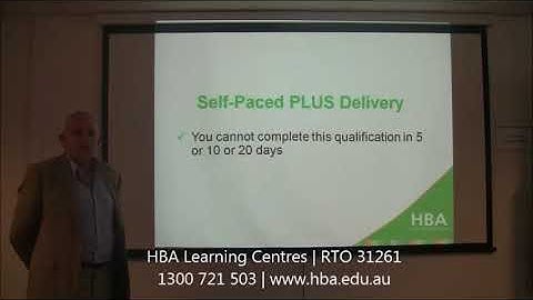 HBA Self-Paced PLUS Delivery: TAE40116 Certificate IV in Training and Assessment