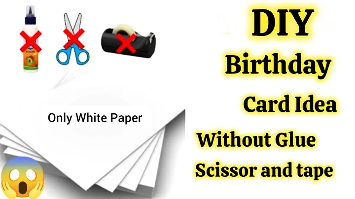 White Paper Birthday Card without Glue and Scissors/Greeting Cards/DIY White Paper Craft/No glue