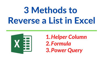How to Reverse a List in Excel [3 Methods]