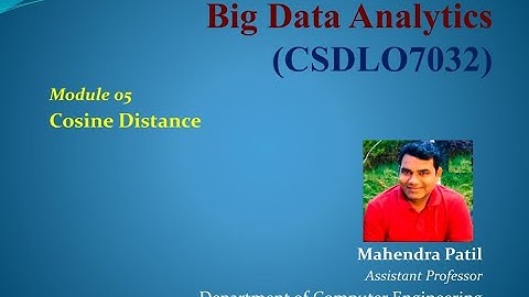 #CosineDistance #BigDataAnalytics Cosine Distance (Big Data Analytics)