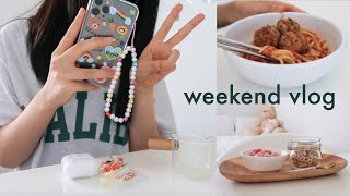productive weekend vlog | pasta cravings, new pajamas, studying, grocery shopping