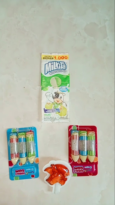 menebak jajanan kemasan - milkita, crayon warna warni