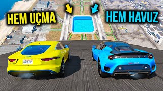 Jaguar Vs Lotus Ailesi Arabalar Hem Uçma Hem Havuz Parkurunda Örümcek Abi Ile Gta 5