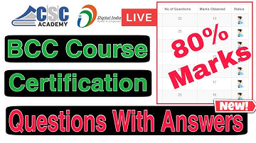 Basic Computer Course live exam Questions and answers csc academy bcc course all questions and ans..