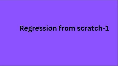 Introduction to Regression -1 (Simple Linear Regression)