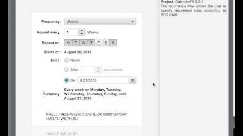 CalendarFX: Recurrence View Control