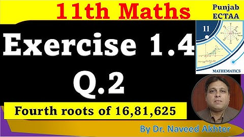 Exercise 1.4 : Question 2 : Fourth roots of 16, 81 and 625 : Maths 11 : New book 2025 : lec-1-36