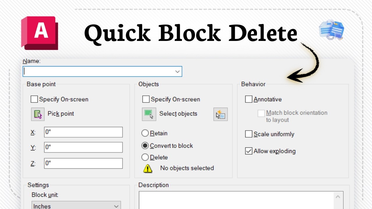 How to delete a block in AutoCAD (Symbol Remove) - YouTube