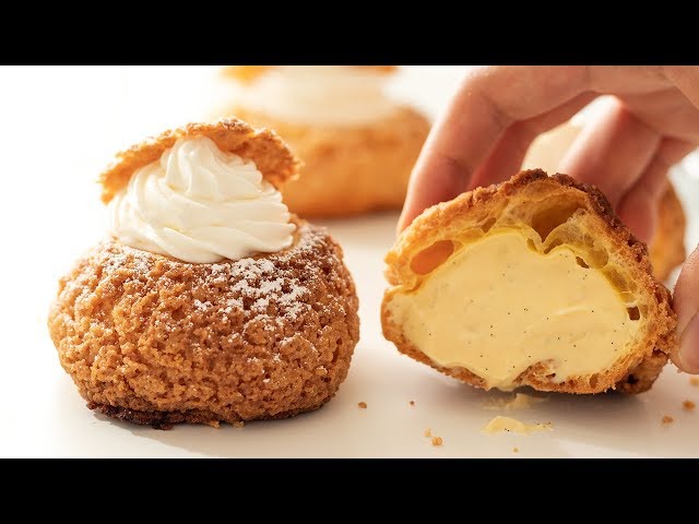 クリームチーズ・クッキーシューの作り方 Cream Cheese Cookie Choux｜HidaMari Cooking