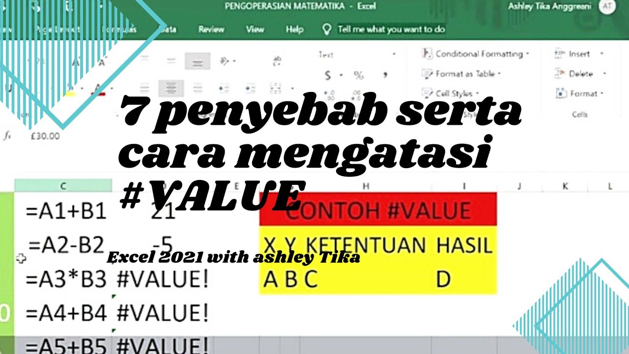 7 Penyebab dan Cara Mengatasi Errors #VALUE pada Ms.Excel 2021