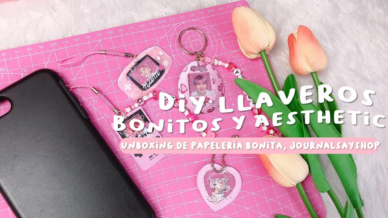 Haz llaveros aesthetic y bonitos🎀☁️| K-pop y anime✨ + Unboxing de papelería bonita🌷🫧
