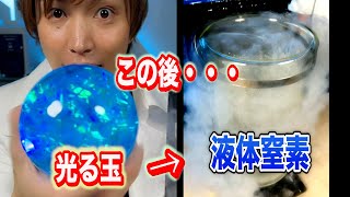 油断禁物とはこの事•••光る玉を液体窒素に入れたら予想外すぎる結果に・・・【実験】#Shorts