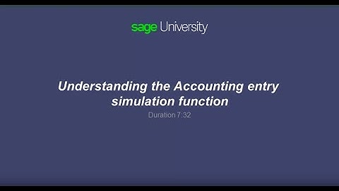 Sage X3 - Accounting Entry Simulation Function