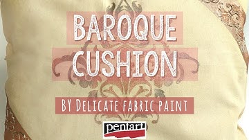 Barokk díszpárna Delicate textilfestékekkel // Baroque cushion by Delicate fabric paint