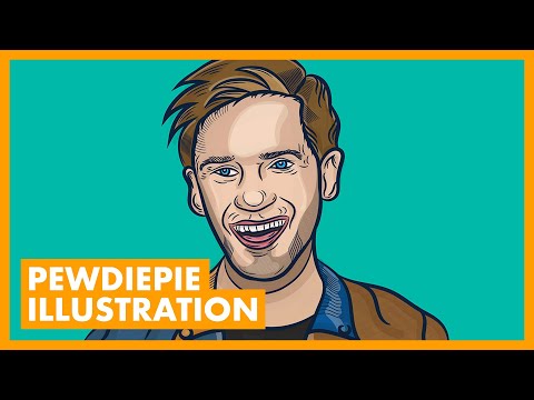 Pewdiepie illustration in Adobe Illustrator @tutvid