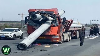 Tragic! Ultimate Near Miss Video Of Biggest Truck Crashes Filmed Seconds Before Disaster