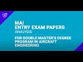 Entry Exam Papers for Master&#39;s program in Aircraft Engineering
