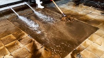 Sewer overflow: lncredible dirty carpet cleaning satisfying ASMR