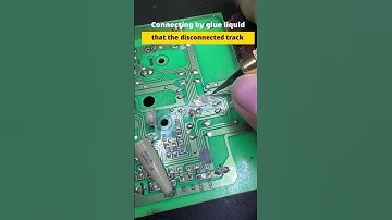 conducting glue liquid on pcb  apply it disconnected track