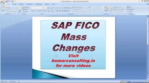 SAP FICO Real Time Issues - Mass Changes (Call @ +91 7416797921 for more details)