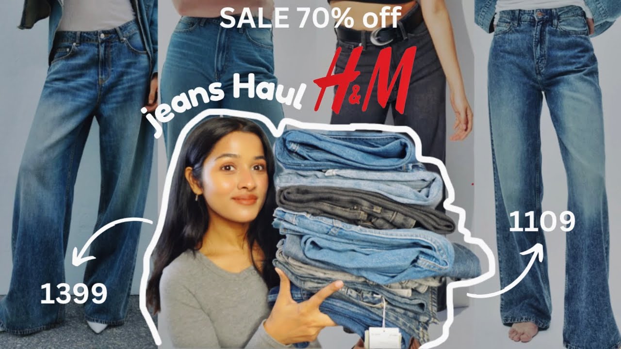 H&M High waist Jeans 🤗💸Haul starting Rs 1109 |  ,straight fit ,boot cut, curvy fit #highwaistedjeans