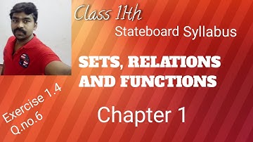 Class 11th  Sets, Relations and Functions Chapter - 1 , Exercise 1.4, Q.no.6