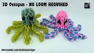 Rainbow Loom Octopus 3D Charm - Hook only