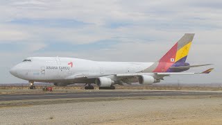 Ex Asiana Cargo Boeing 747-400 Dusty takeoff