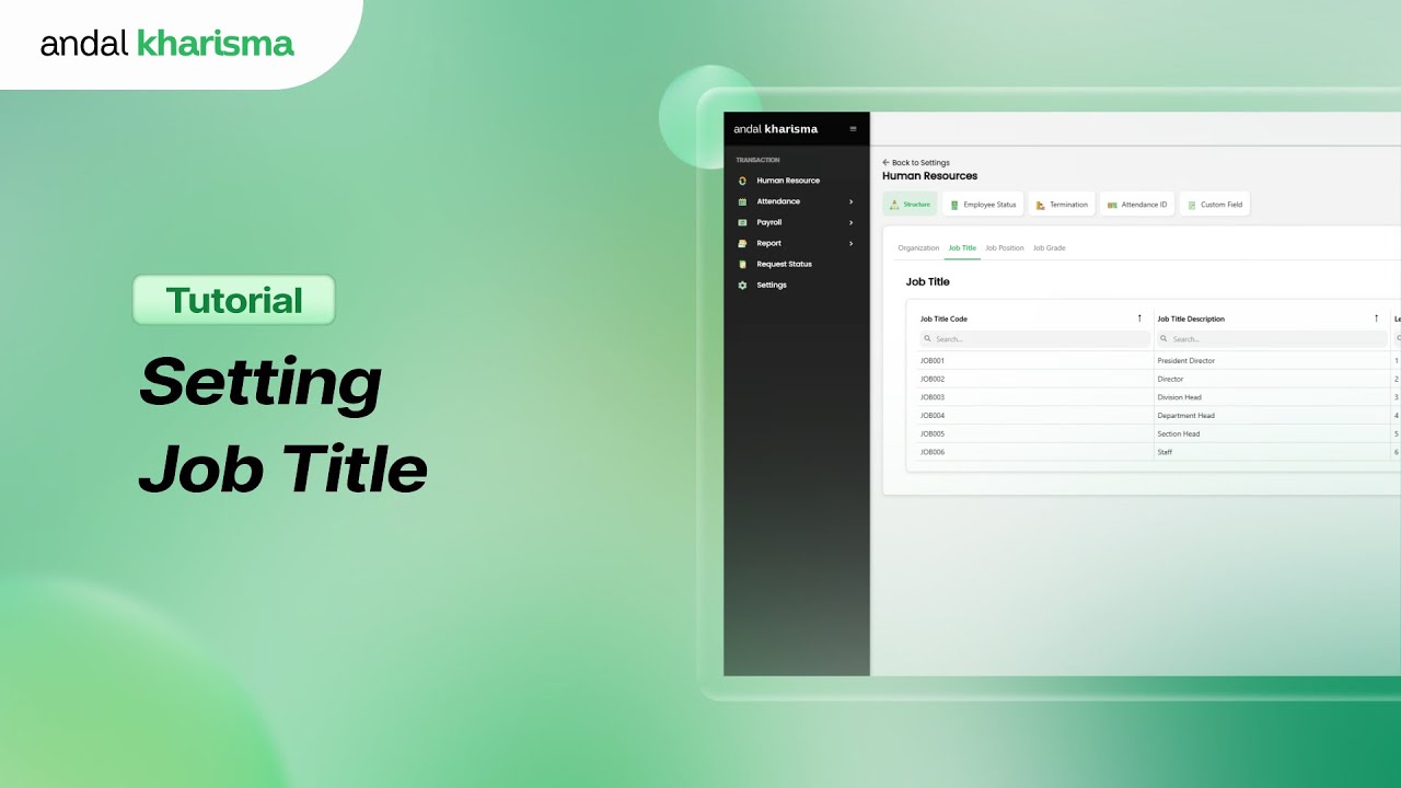 Kelola Master Job Title dengan Mudah di Andal Kharisma