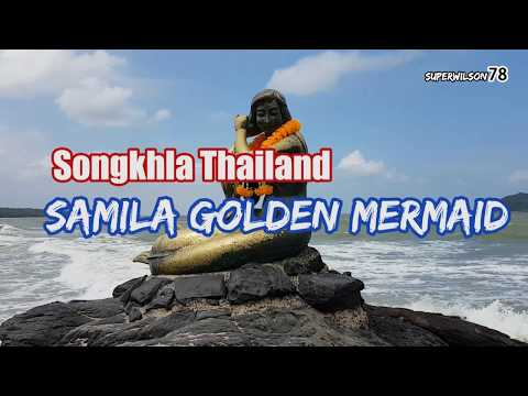 Songkhla Thailand Samila Beach Golden Mermaid Statue