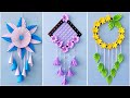 3 unique flower wall hanging  quick paper craft for home decoration  easy wall mate diy wall decor