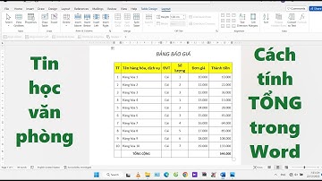 Cách tính TỔNG trong Word (SUM in Word)
