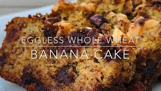 Eggless Whole Wheat Banana Cake | No Sugar Added | Banana Walnut Cake