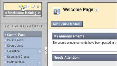 Course Menu / Blackboard Tutorial