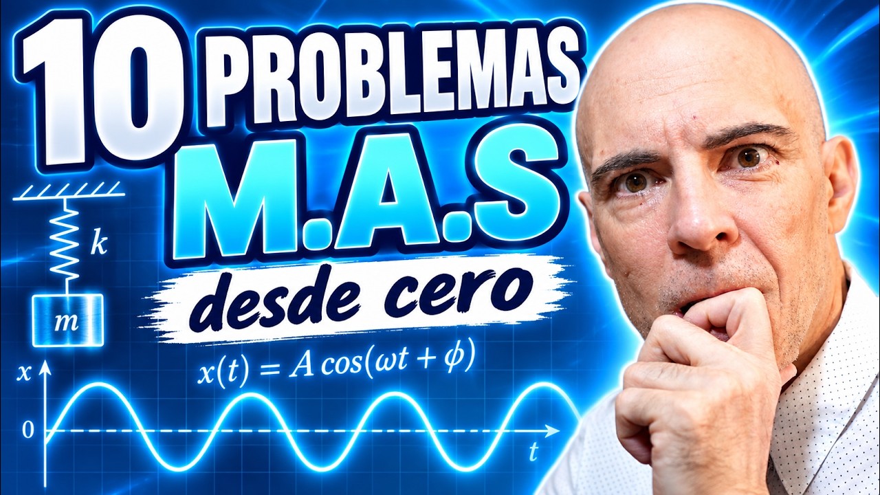 10 problemas de Movimiento Armónico Simple desde cero