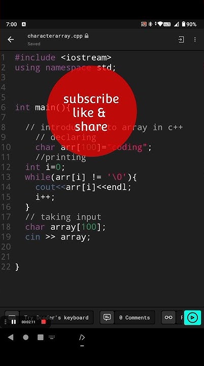 character array || taking input || array in c++ || programming - YouTube