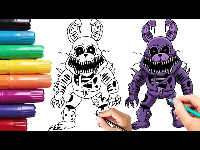 Como PINTAR a 😱TWISTED BONNIE🐰 de FIVE NIGHTS AT FREDDYS/How to PAINT  TWISTED BONNIE 
