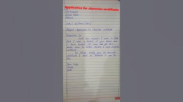 Application for character certificate #short #youtubeshorts #application