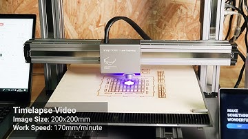 Snapmaker 2.0 is laser cutting plywood for a Eiffel Tower