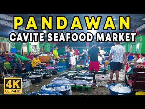 Wide selection of fresh seafood in PANDAWAN FISH PORT Rosario CAVITE | 4K |
