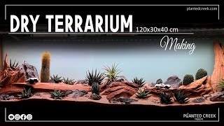 120CM Dry Terrarium | Desert style | Planted creek #terrarium #desert #succulent