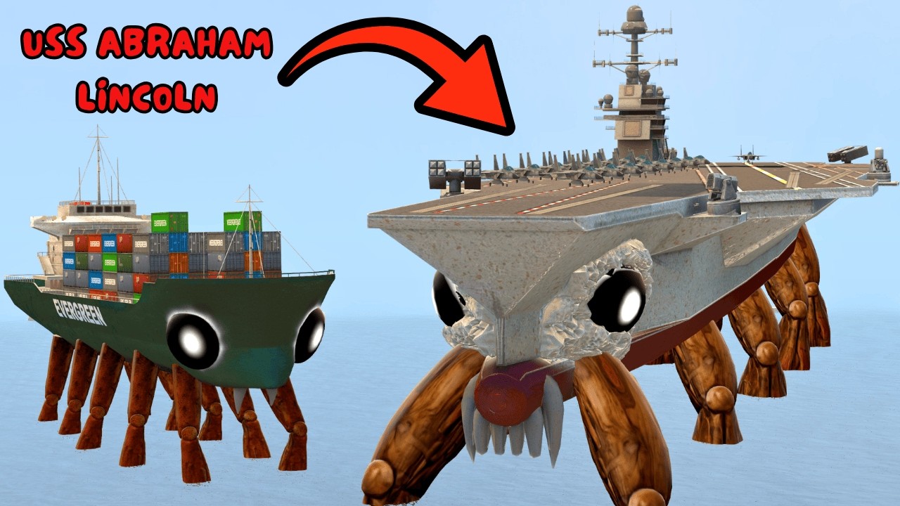 I FOUND CRABCRAFTCARRIER USS ABRAHAM LINCOLN SEA MONSTER In Garry's Mod