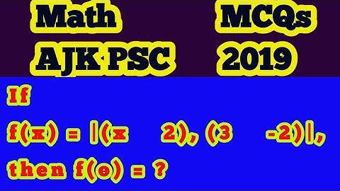 If f(x) = |(x    2), (3    -2)|, then f(o) = ?