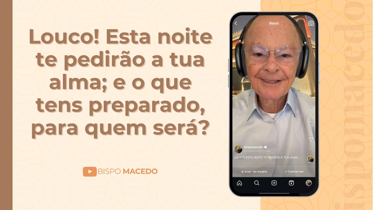 Louco! Esta noite te pedirão a tua alma; e o que tens preparado, para quem será? -Meditação 15/07/25