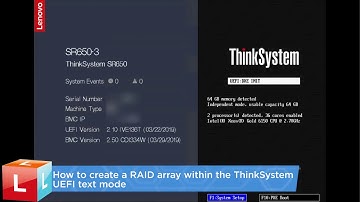 How to create a RAID array within ThinkSystem UEFI text mode