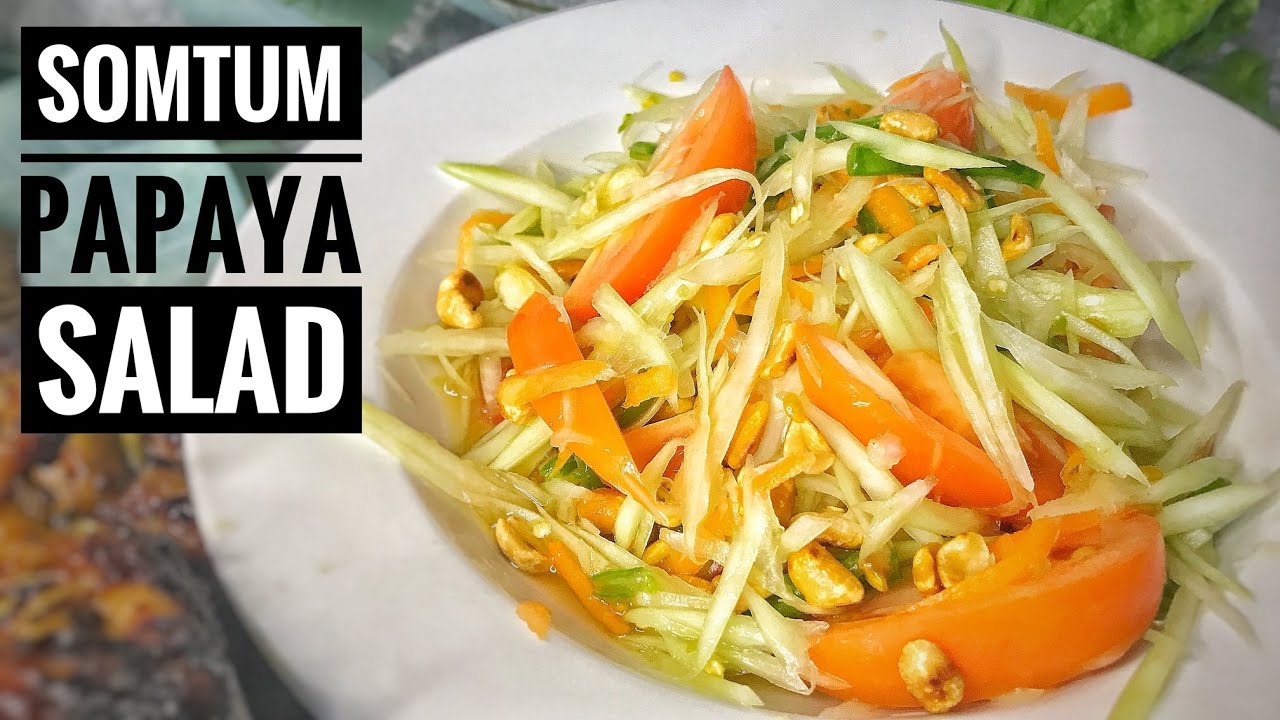 How to Make Som Tum Thai (Green Papaya Salad) without a mortar   Thai Girl in the Kitchen