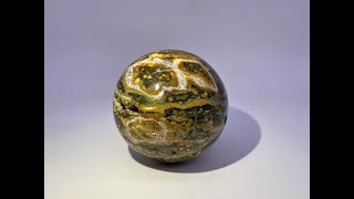 Large Chalcedony var. Orbicular Jasper Crystal Sphere from Marovato, Ambolobozo, Madagascar