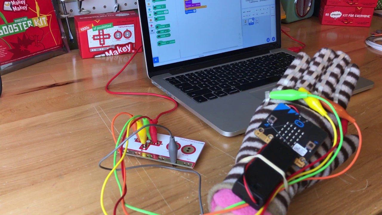 Monster Mashup #ScratchMonth project using Makey Makey and micro:bit power-glove invention.